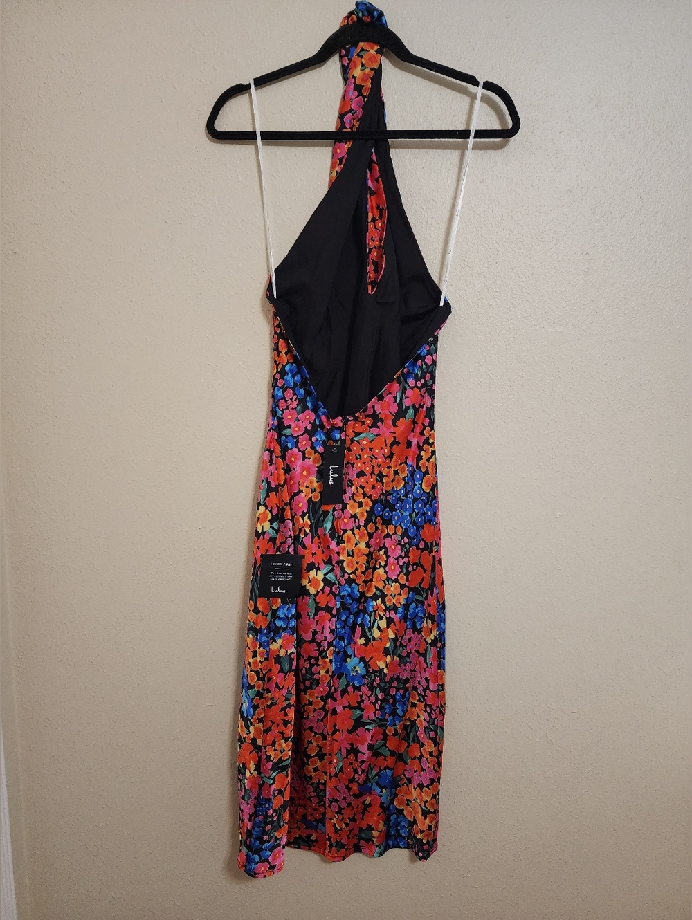 Lulu's Multicolor Floral Halter Midi Dress with High Slit - Picture 7 of 8
